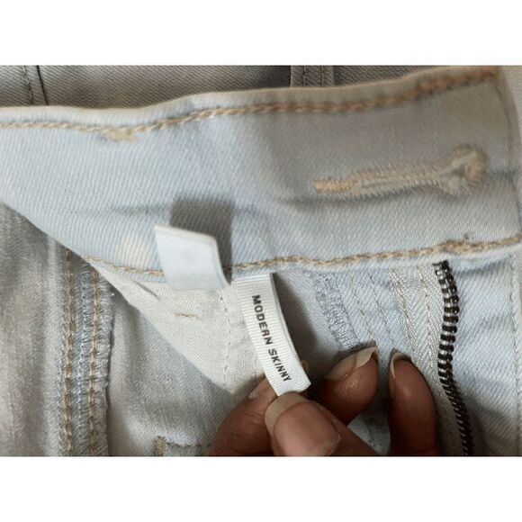 Ann Taylor Loft Womens Hi Rise Modern Skinny step Hem Jeans Light Wash Sz 27 - Picture 5 of 9